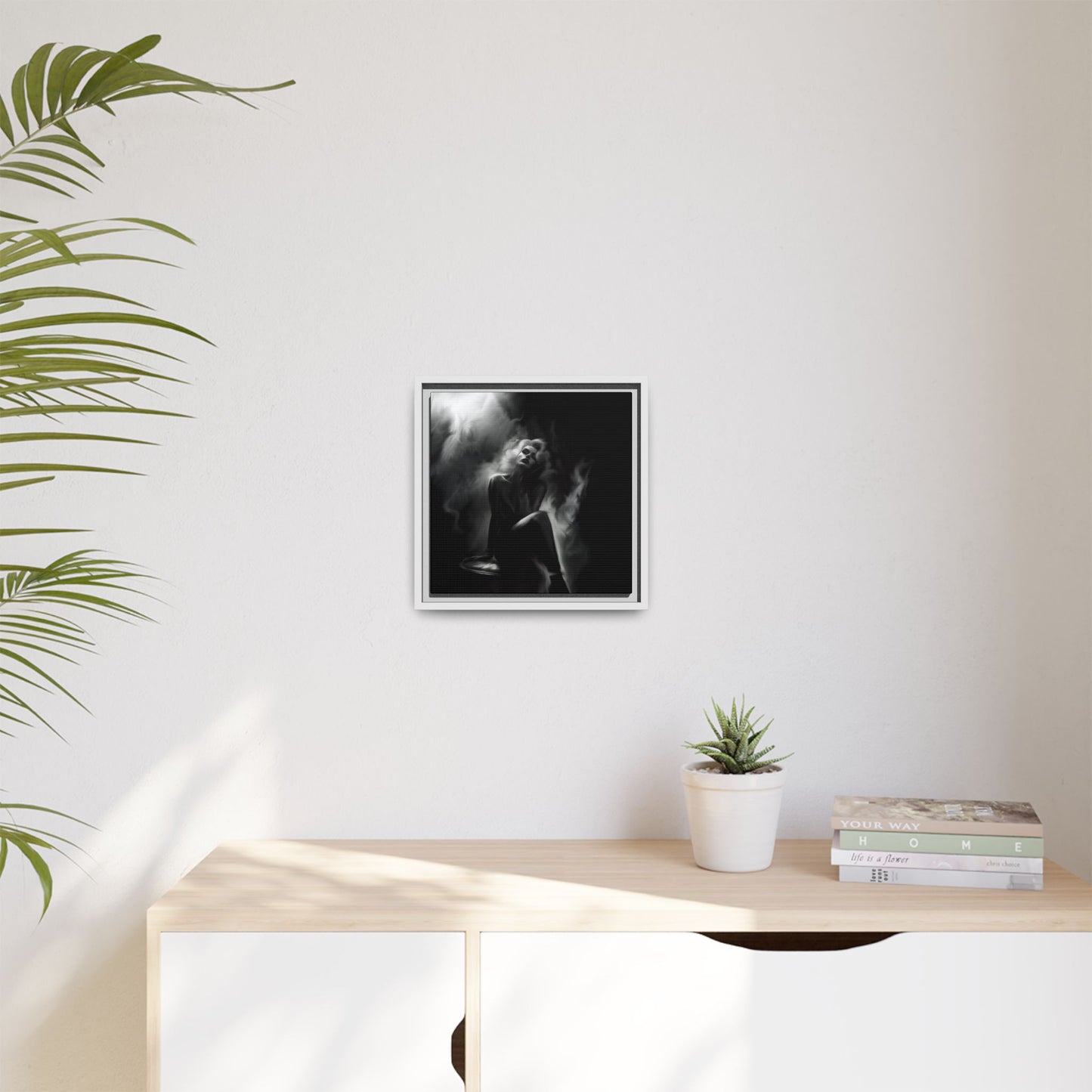 Elegant Woman Canvas Art, Digital Art Print, Abstract Black and White Wall Decor, Modern Home Decoration, Gift for Art Lovers