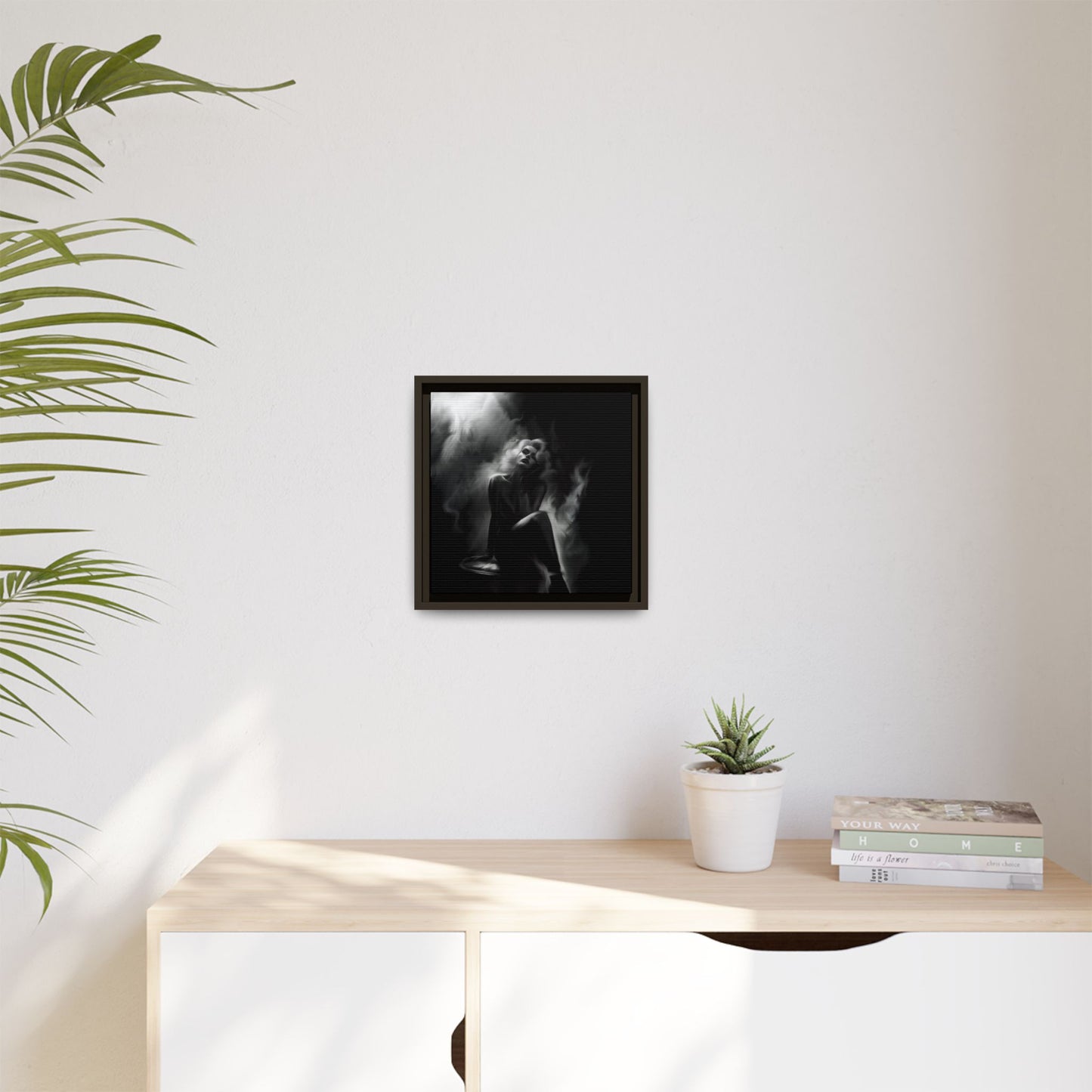 Elegant Woman Canvas Art, Digital Art Print, Abstract Black and White Wall Decor, Modern Home Decoration, Gift for Art Lovers