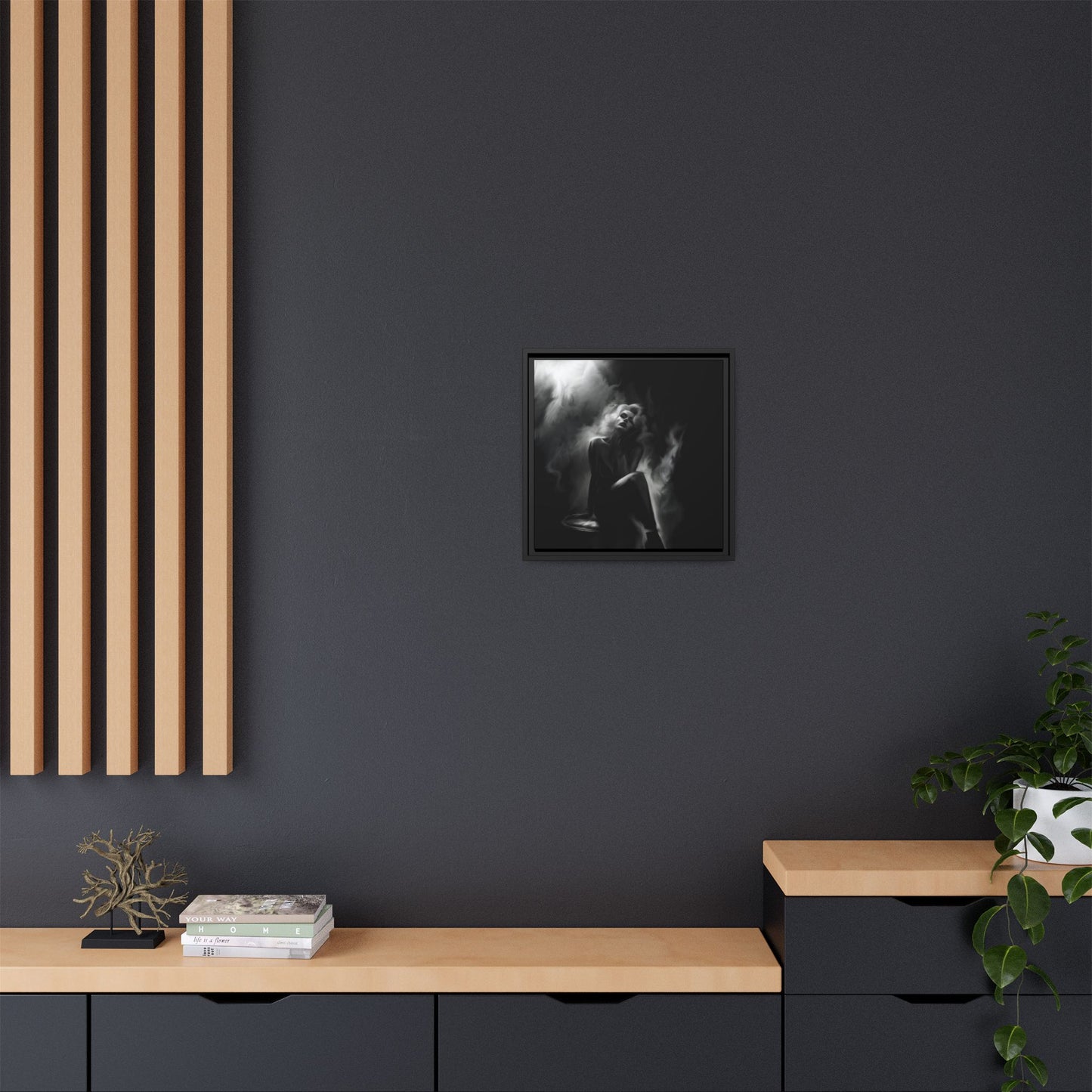 Elegant Woman Canvas Art, Digital Art Print, Abstract Black and White Wall Decor, Modern Home Decoration, Gift for Art Lovers