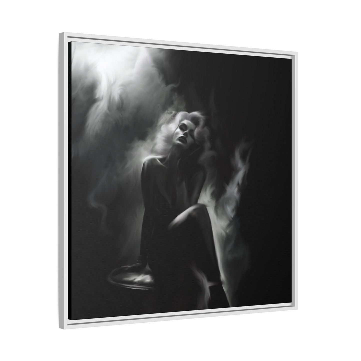 Elegant Woman Canvas Art, Digital Art Print, Abstract Black and White Wall Decor, Modern Home Decoration, Gift for Art Lovers