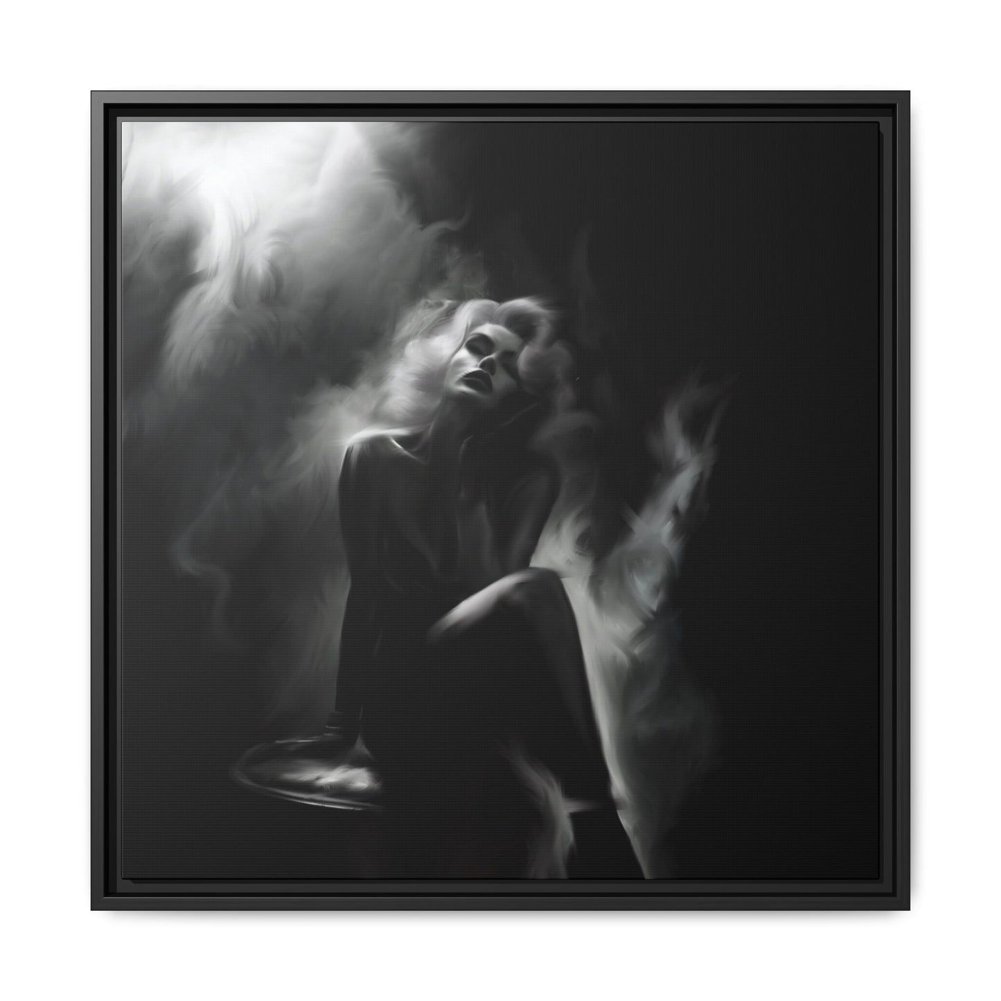 Elegant Woman Canvas Art, Digital Art Print, Abstract Black and White Wall Decor, Modern Home Decoration, Gift for Art Lovers