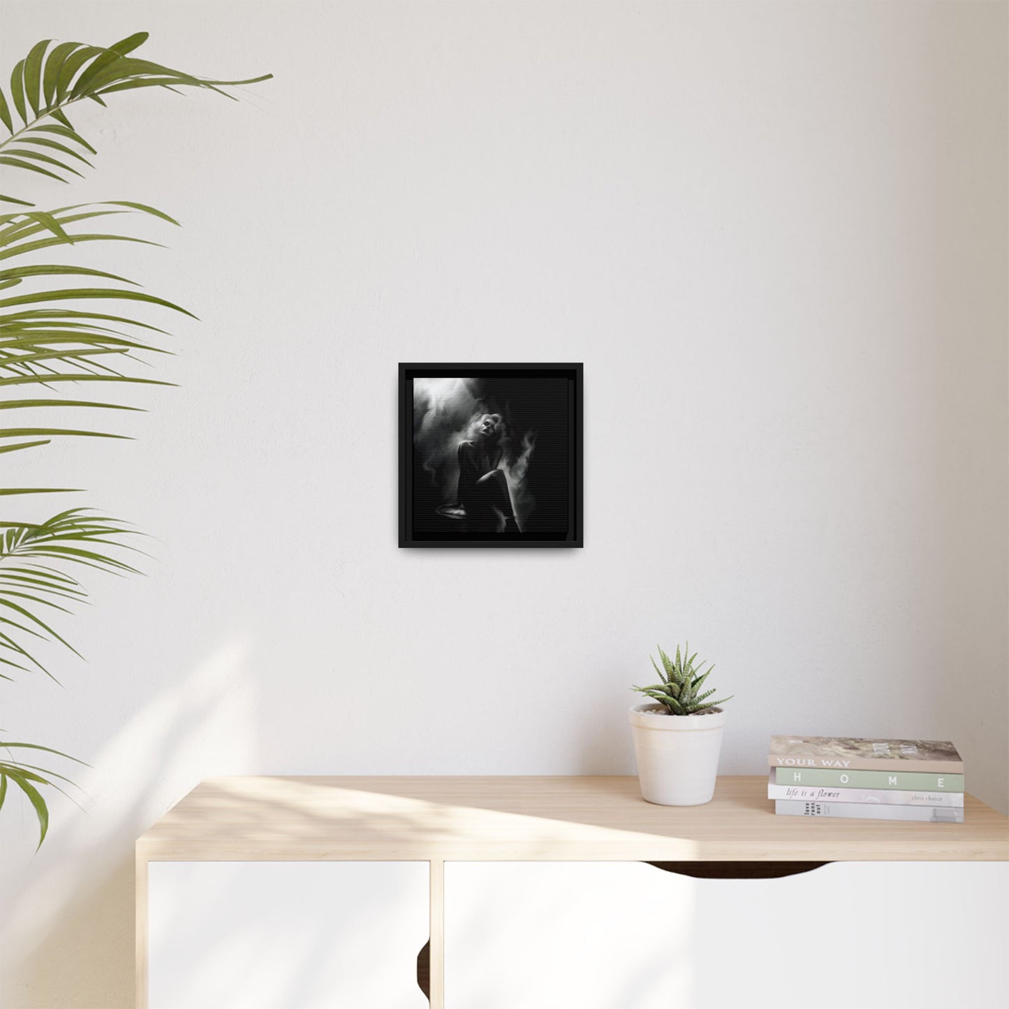 Elegant Woman Canvas Art, Digital Art Print, Abstract Black and White Wall Decor, Modern Home Decoration, Gift for Art Lovers