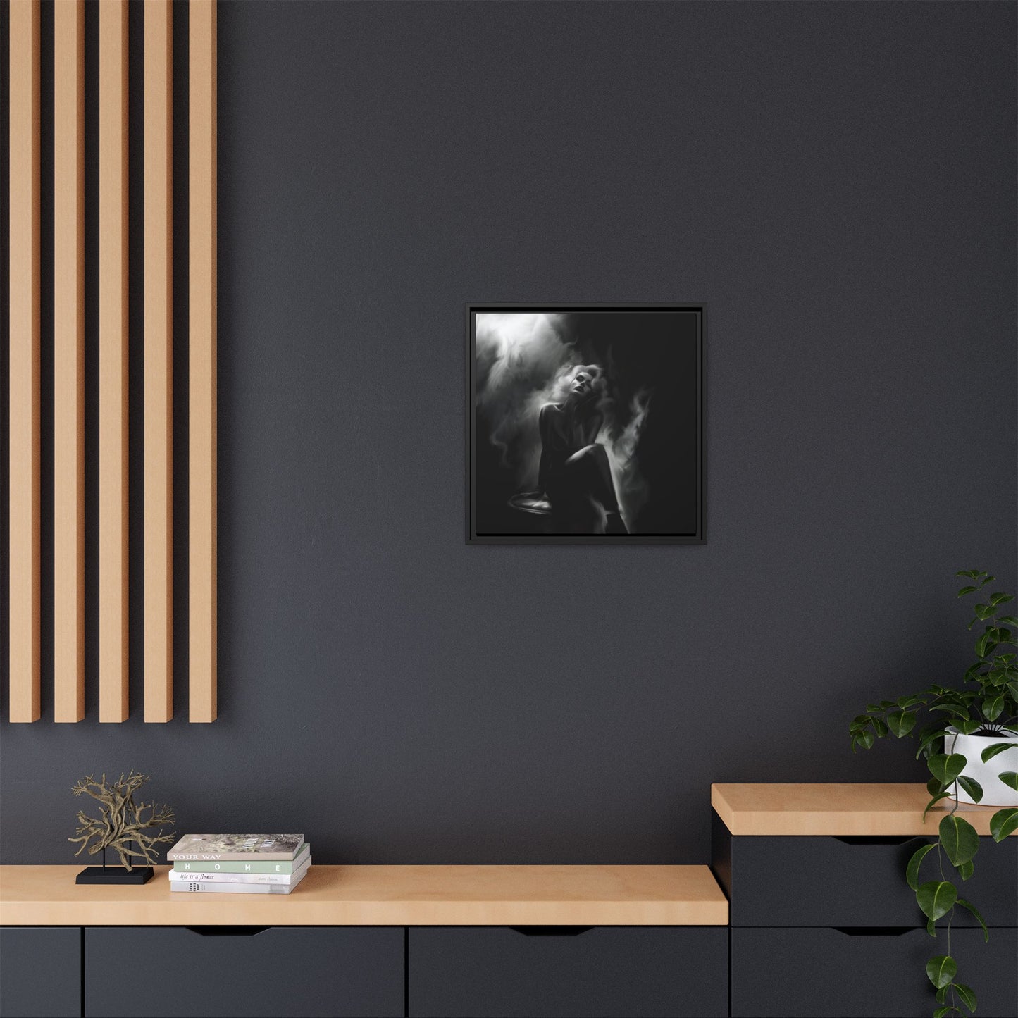 Elegant Woman Canvas Art, Digital Art Print, Abstract Black and White Wall Decor, Modern Home Decoration, Gift for Art Lovers