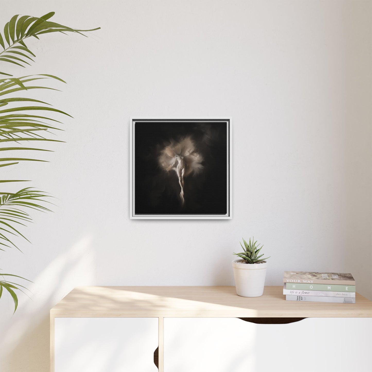 Elegant Framed Canvas Art, Ethereal Dancer Wall Decor, Home Aesthetic, Ballet Art, Gift for Dance Lovers, Living Room Decoration