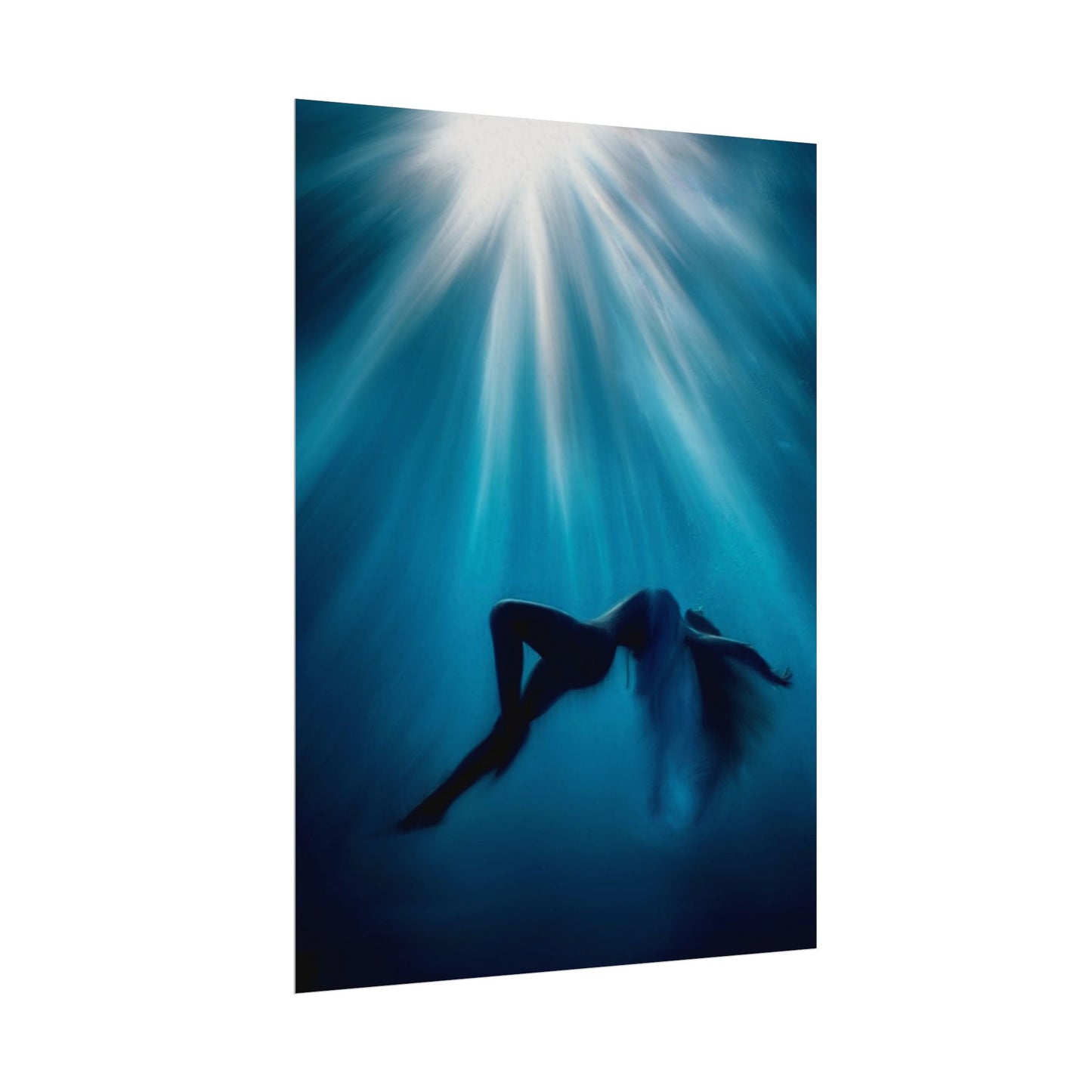 Serene Watercolor Art Poster - Tranquil Ocean Vibes