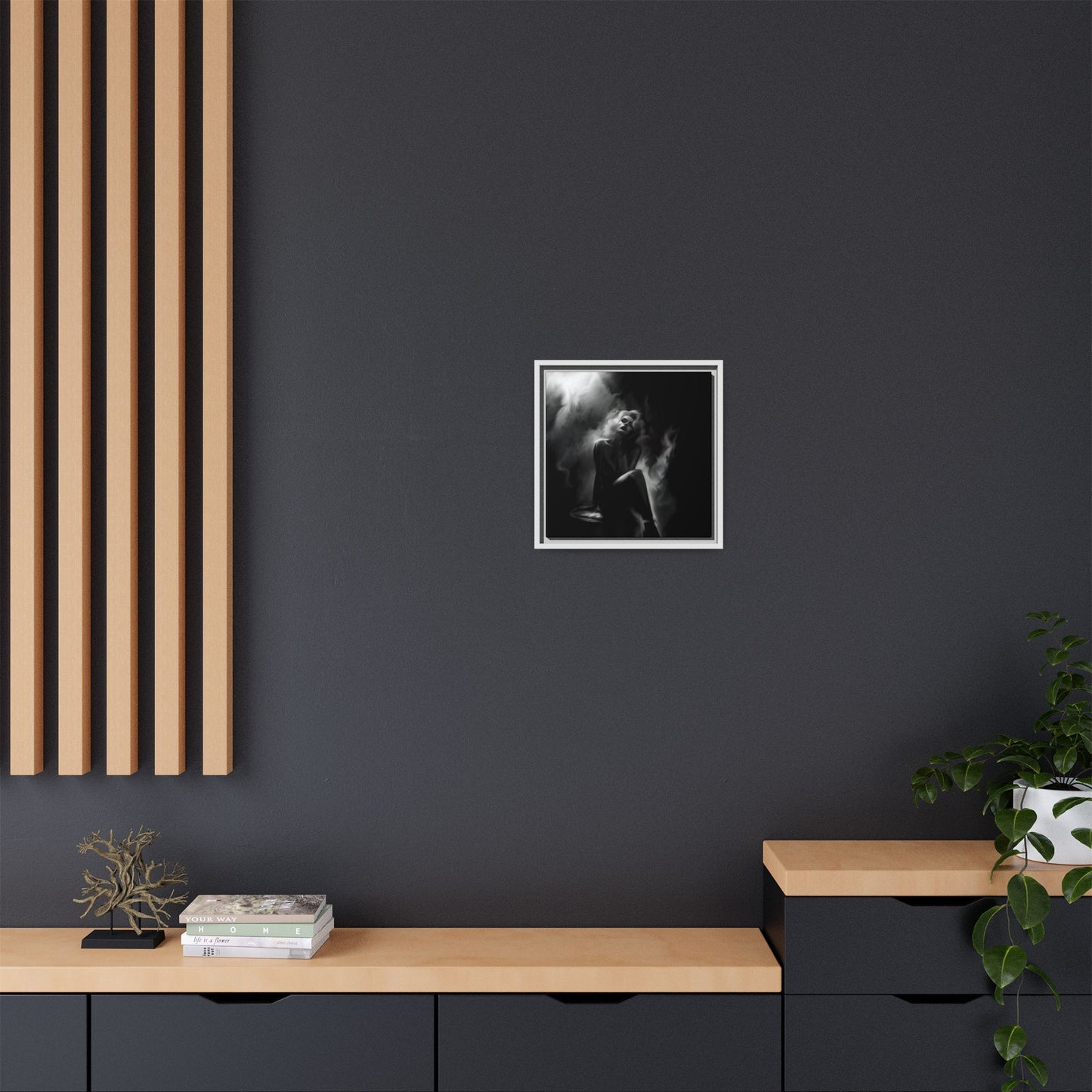 Elegant Woman Canvas Art, Digital Art Print, Abstract Black and White Wall Decor, Modern Home Decoration, Gift for Art Lovers