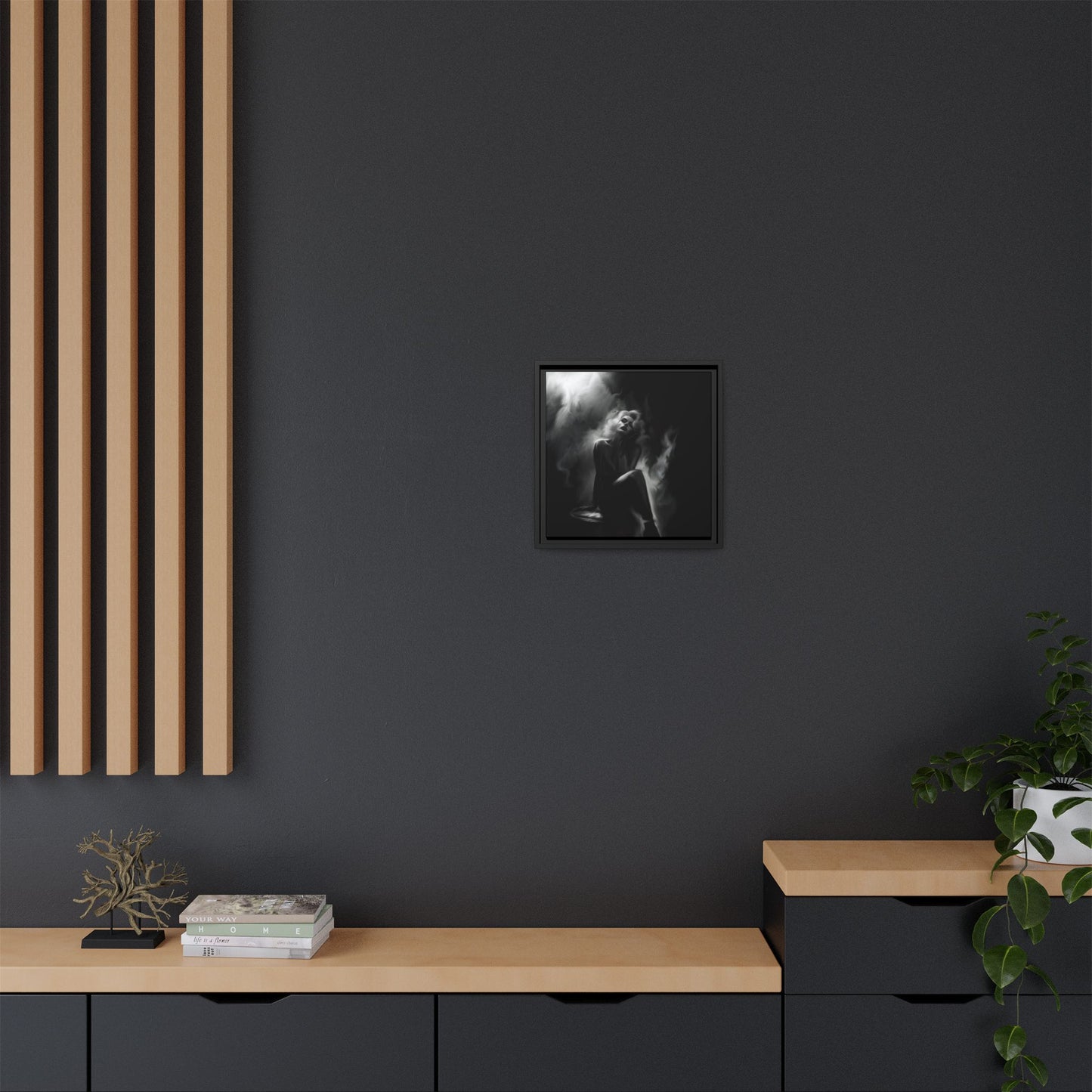Elegant Woman Canvas Art, Digital Art Print, Abstract Black and White Wall Decor, Modern Home Decoration, Gift for Art Lovers