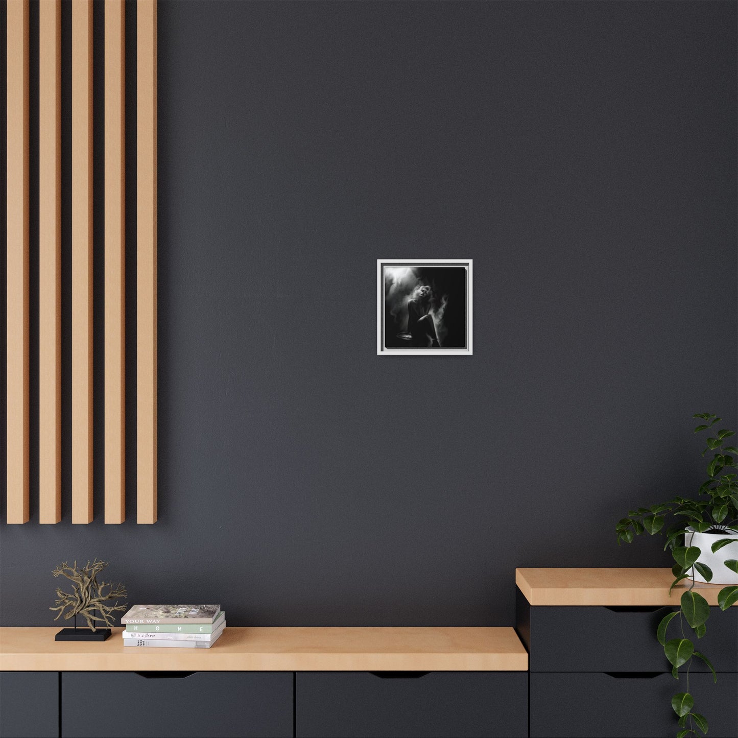 Elegant Woman Canvas Art, Digital Art Print, Abstract Black and White Wall Decor, Modern Home Decoration, Gift for Art Lovers