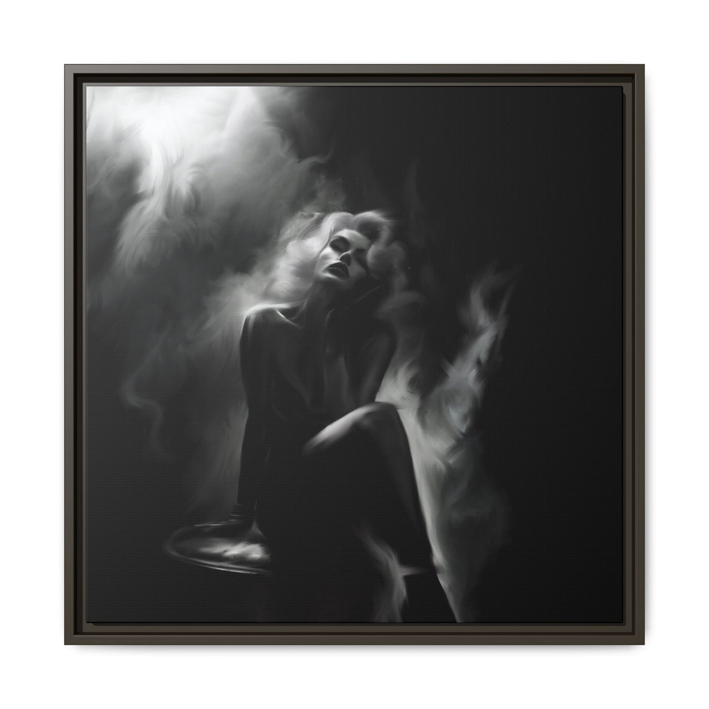 Elegant Woman Canvas Art, Digital Art Print, Abstract Black and White Wall Decor, Modern Home Decoration, Gift for Art Lovers