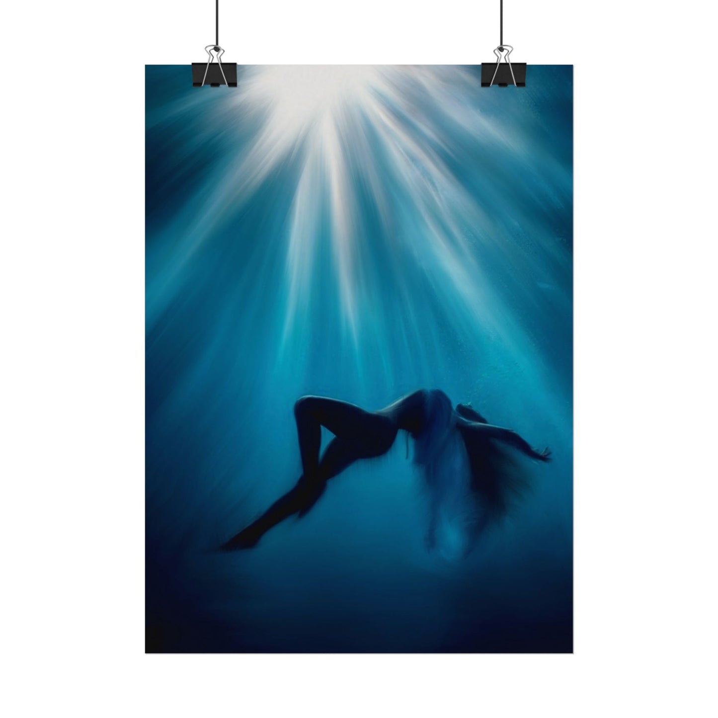 Serene Watercolor Art Poster - Tranquil Ocean Vibes