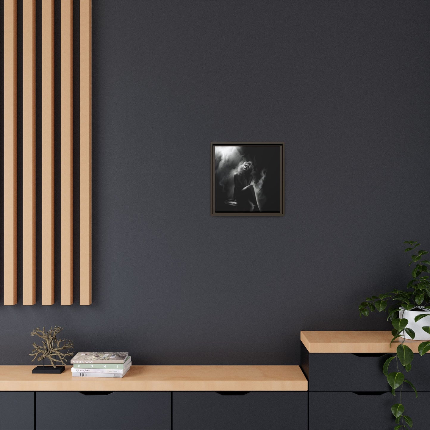 Elegant Woman Canvas Art, Digital Art Print, Abstract Black and White Wall Decor, Modern Home Decoration, Gift for Art Lovers