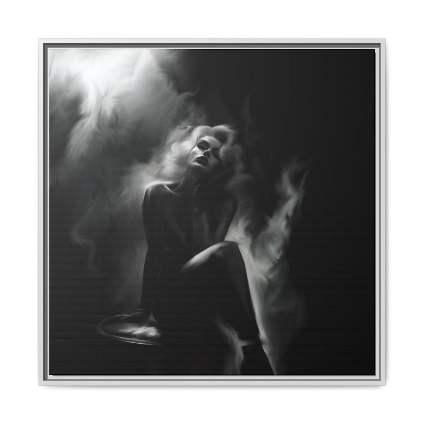 Elegant Woman Canvas Art, Digital Art Print, Abstract Black and White Wall Decor, Modern Home Decoration, Gift for Art Lovers