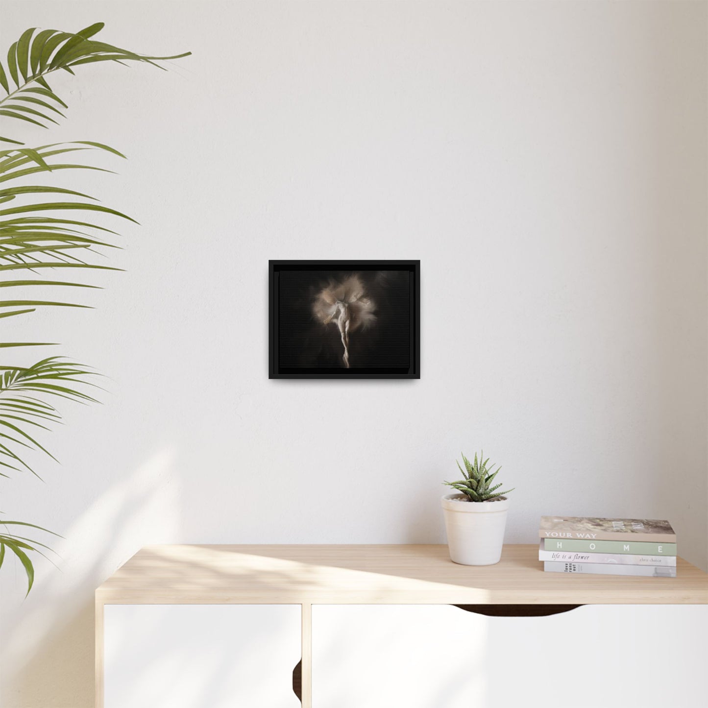 Elegant Framed Canvas Art, Ethereal Dancer Wall Decor, Home Aesthetic, Ballet Art, Gift for Dance Lovers, Living Room Decoration