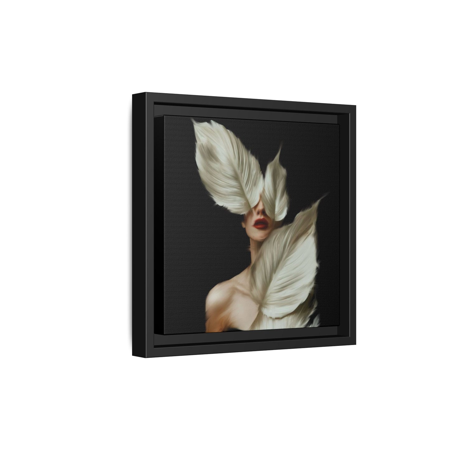 Dessin de femme numérique avec fleurs, art mural botanique bohème, impression sur toile mate encadrée, décoration d'intérieur moderne, esthétique feuillue