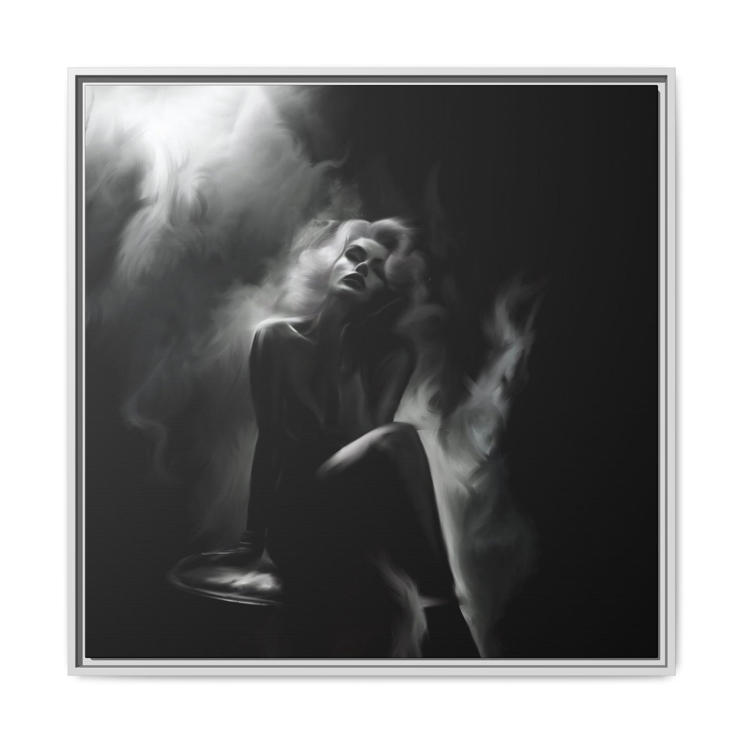 Elegant Woman Canvas Art, Digital Art Print, Abstract Black and White Wall Decor, Modern Home Decoration, Gift for Art Lovers