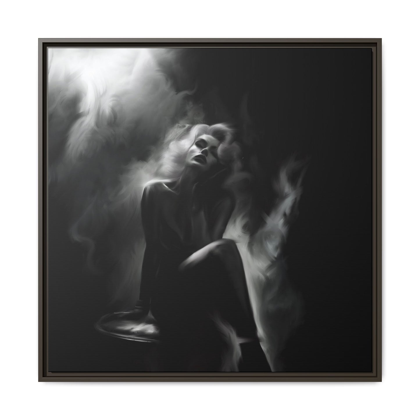 Elegant Woman Canvas Art, Digital Art Print, Abstract Black and White Wall Decor, Modern Home Decoration, Gift for Art Lovers