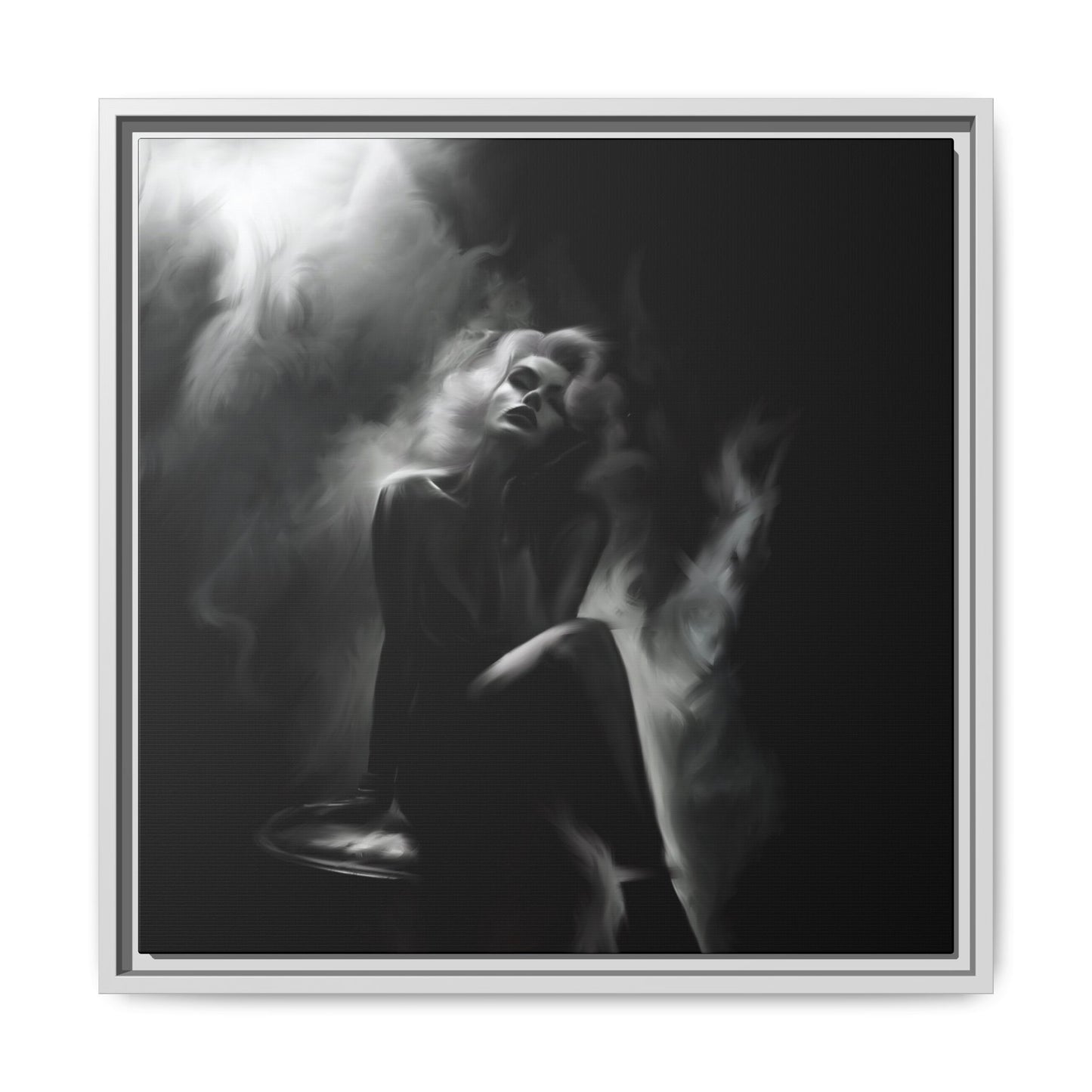 Elegant Woman Canvas Art, Digital Art Print, Abstract Black and White Wall Decor, Modern Home Decoration, Gift for Art Lovers
