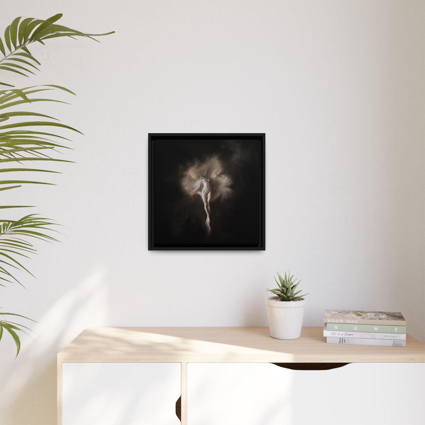 Elegant Framed Canvas Art, Ethereal Dancer Wall Decor, Home Aesthetic, Ballet Art, Gift for Dance Lovers, Living Room Decoration
