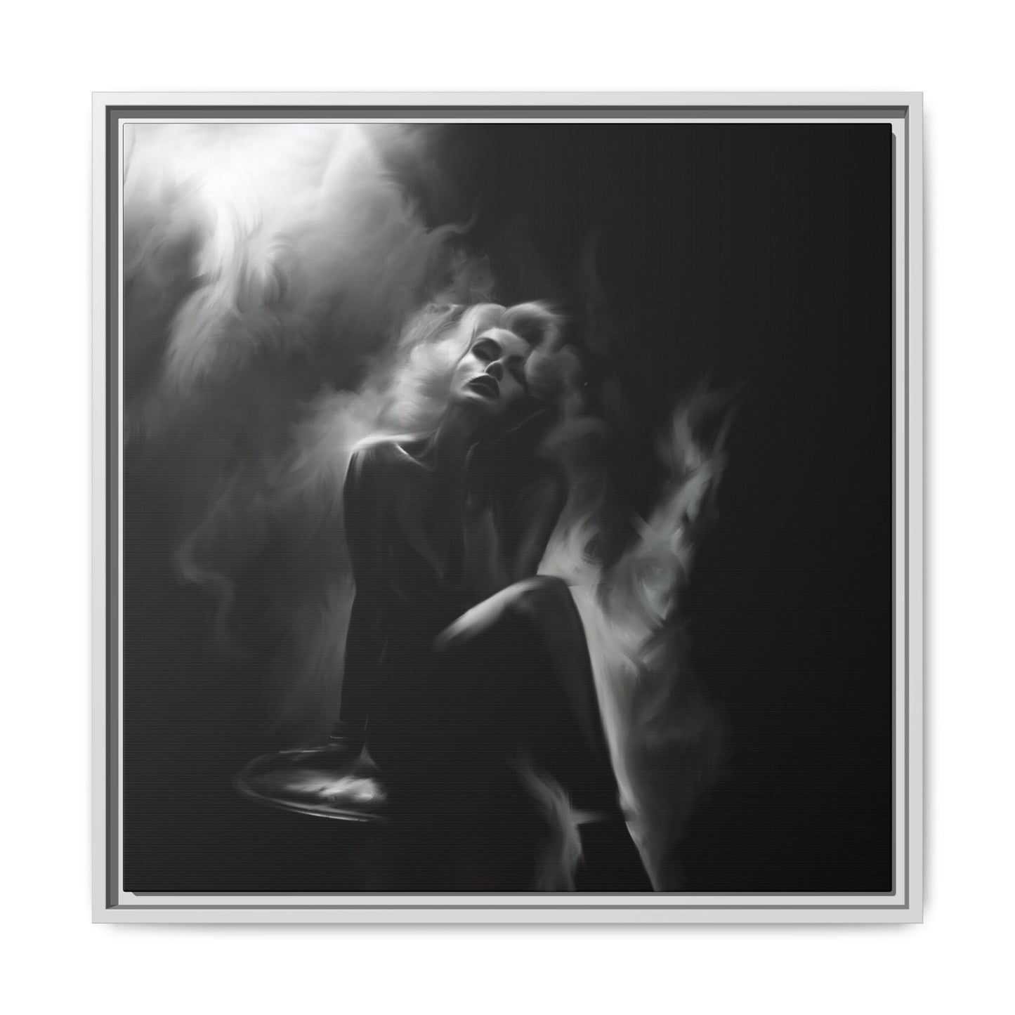Elegant Woman Canvas Art, Digital Art Print, Abstract Black and White Wall Decor, Modern Home Decoration, Gift for Art Lovers