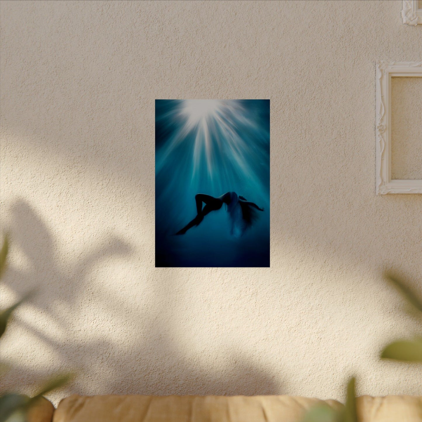 Serene Watercolor Art Poster - Tranquil Ocean Vibes