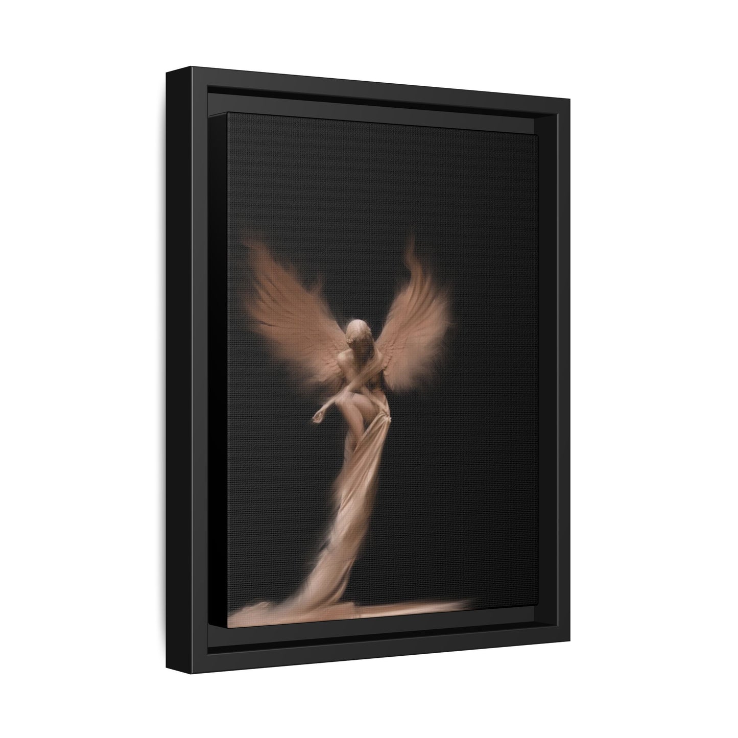 DIGITAL ANGEL DRAWING, Ethereal Angel Framed Canvas Art, Soft Angel Wings Wall Decor, Bohemian Home Decor, Gift for Art Lovers
