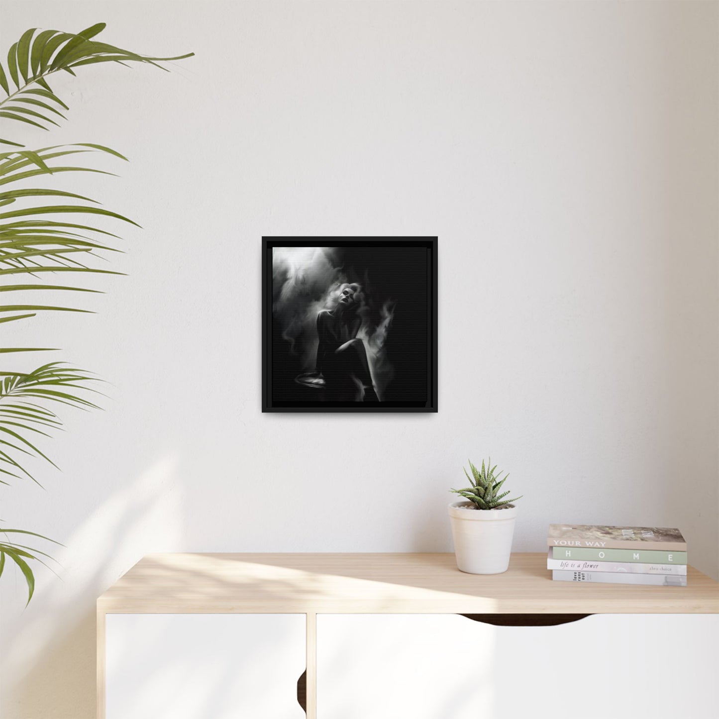 Elegant Woman Canvas Art, Digital Art Print, Abstract Black and White Wall Decor, Modern Home Decoration, Gift for Art Lovers
