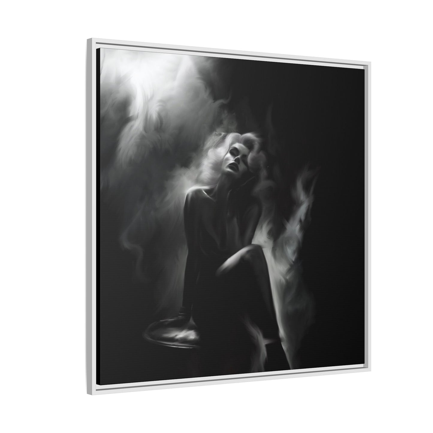 Elegant Woman Canvas Art, Digital Art Print, Abstract Black and White Wall Decor, Modern Home Decoration, Gift for Art Lovers