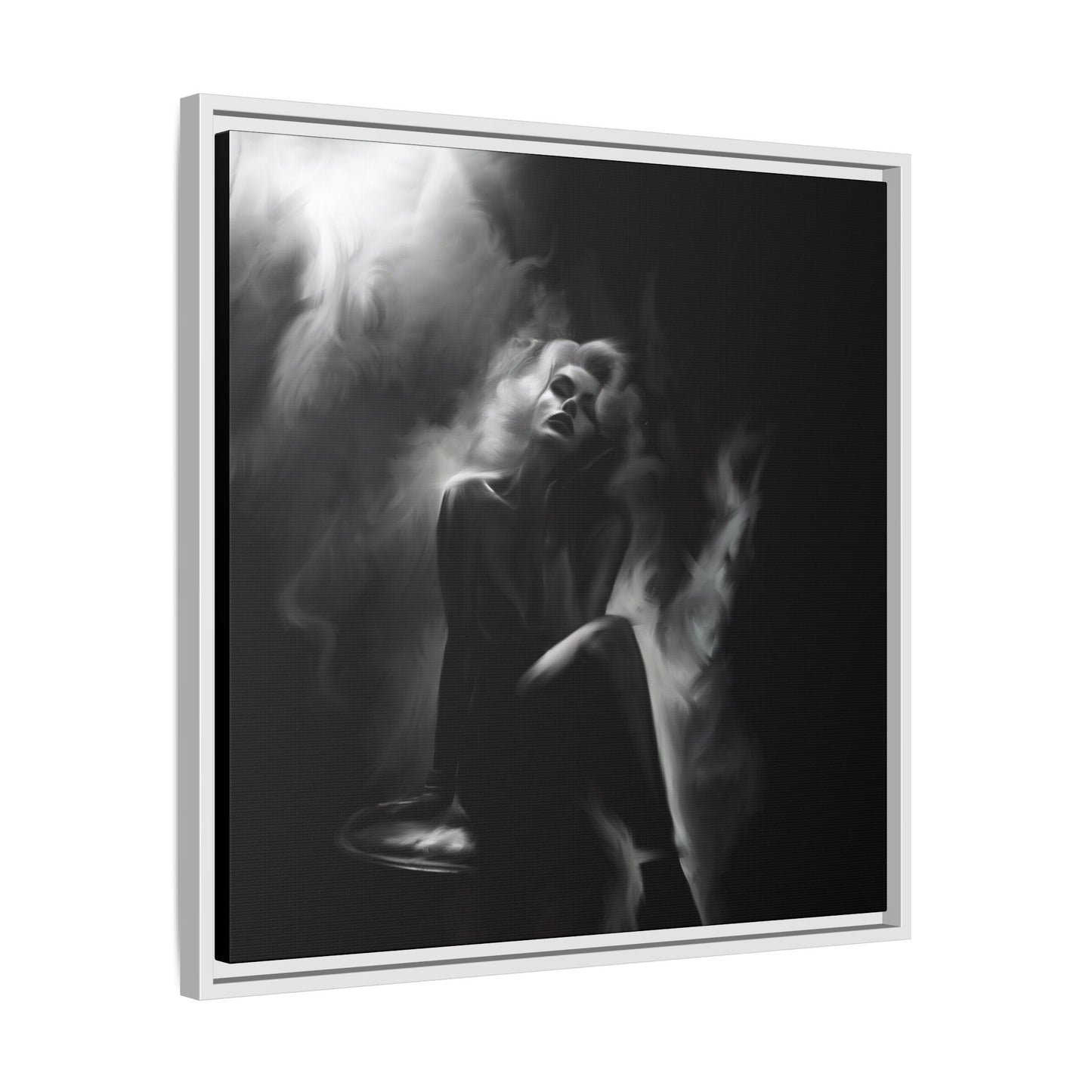 Elegant Woman Canvas Art, Digital Art Print, Abstract Black and White Wall Decor, Modern Home Decoration, Gift for Art Lovers