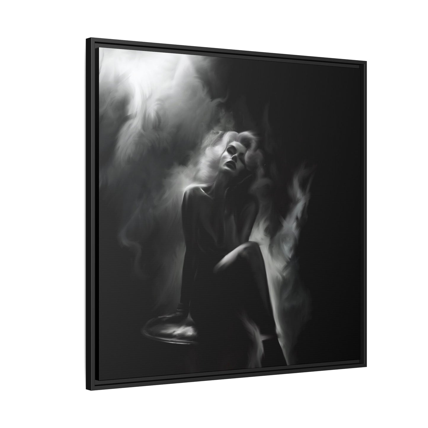 Elegant Woman Canvas Art, Digital Art Print, Abstract Black and White Wall Decor, Modern Home Decoration, Gift for Art Lovers