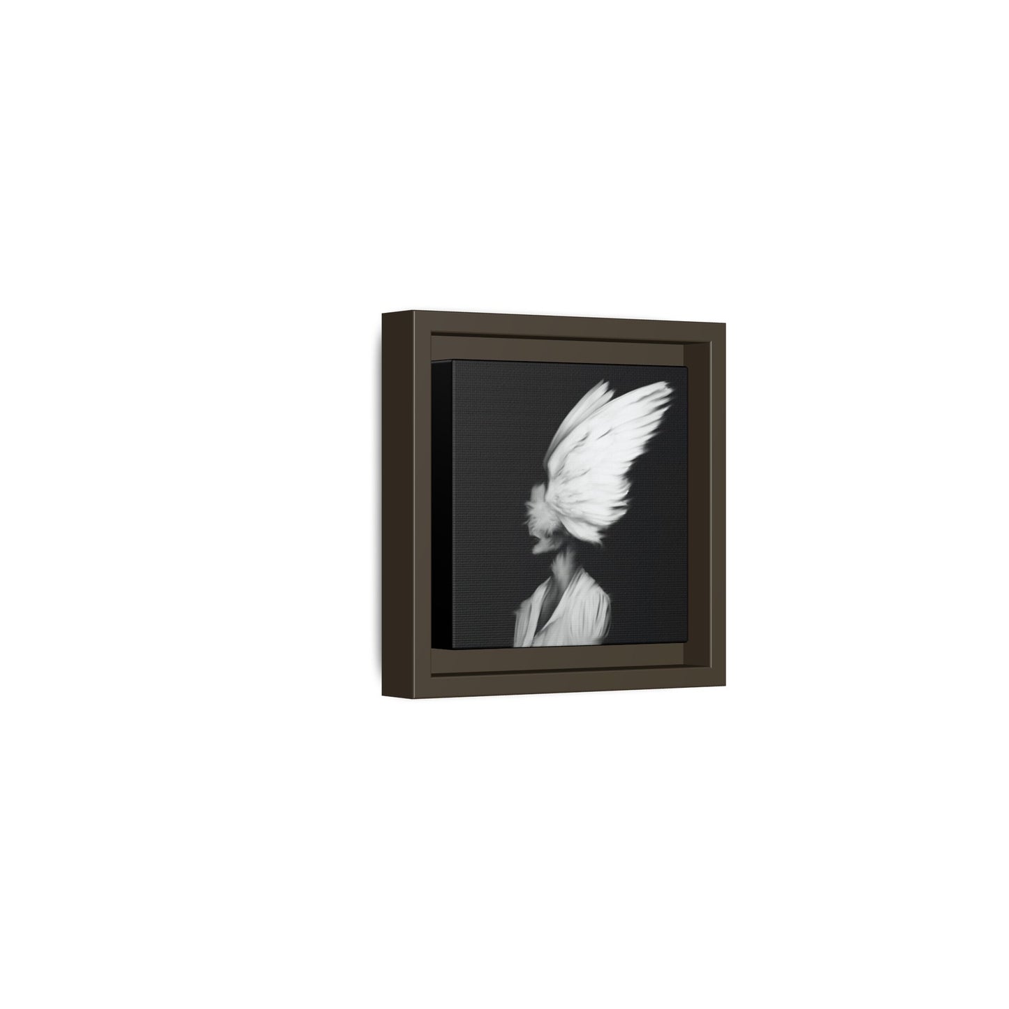 Digital Angel Drawing, Abstract Angel Wings Framed Canvas Art, Dramatic Wall Decor, Inspirational Gift, Modern Home Artwork