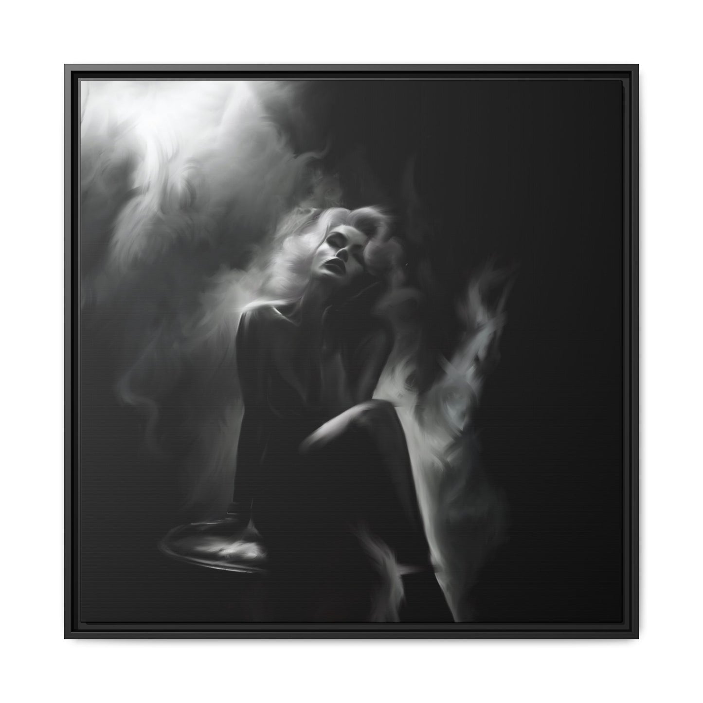 Elegant Woman Canvas Art, Digital Art Print, Abstract Black and White Wall Decor, Modern Home Decoration, Gift for Art Lovers