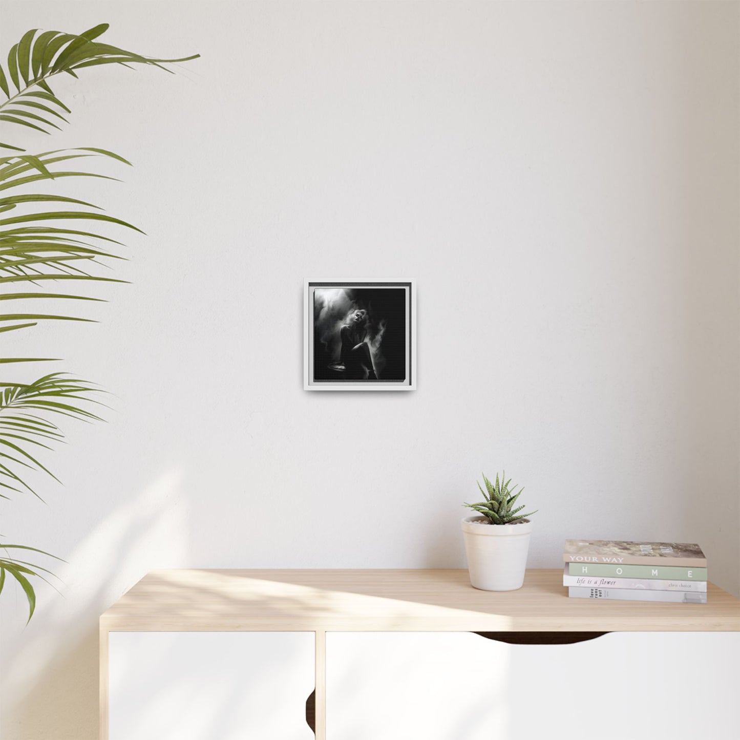 Elegant Woman Canvas Art, Digital Art Print, Abstract Black and White Wall Decor, Modern Home Decoration, Gift for Art Lovers