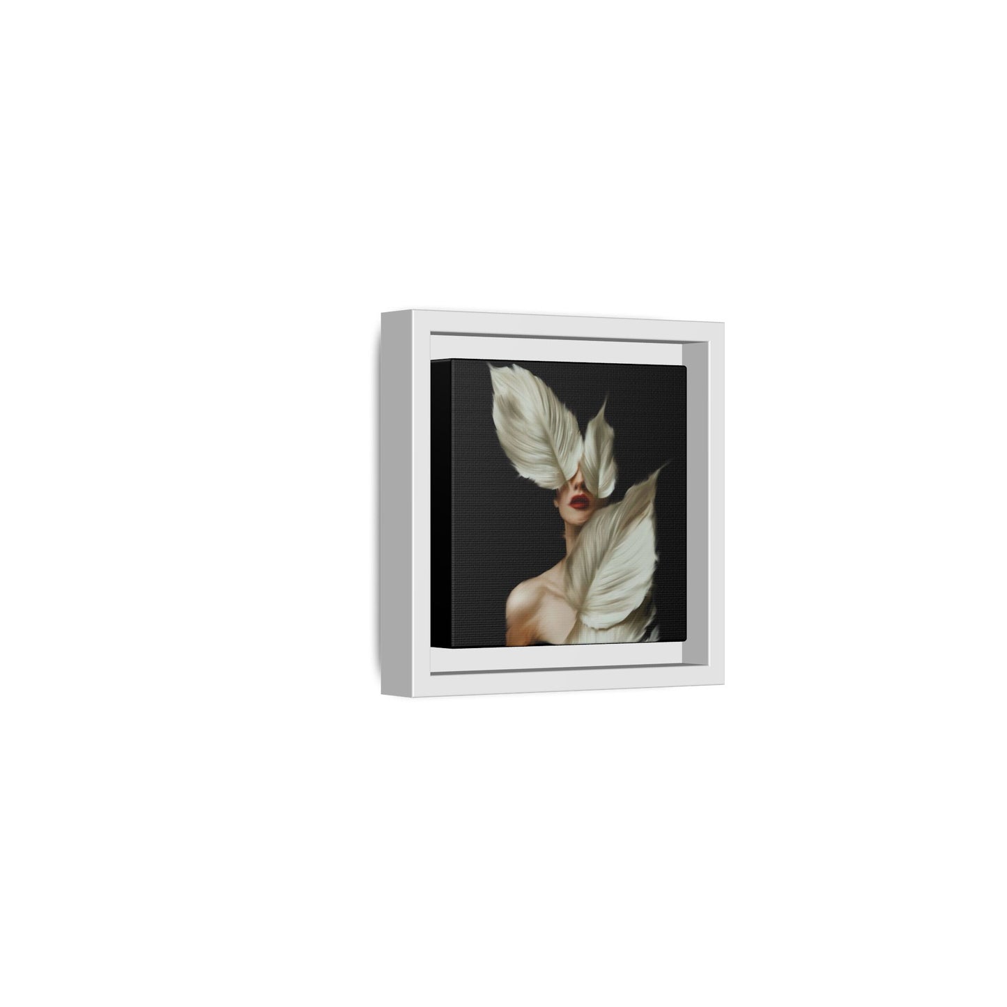 Dessin de femme numérique avec fleurs, art mural botanique bohème, impression sur toile mate encadrée, décoration d'intérieur moderne, esthétique feuillue