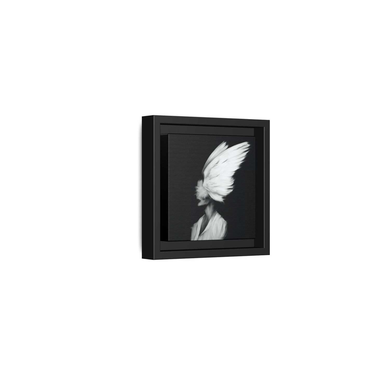 Digital Angel Drawing, Abstract Angel Wings Framed Canvas Art, Dramatic Wall Decor, Inspirational Gift, Modern Home Artwork