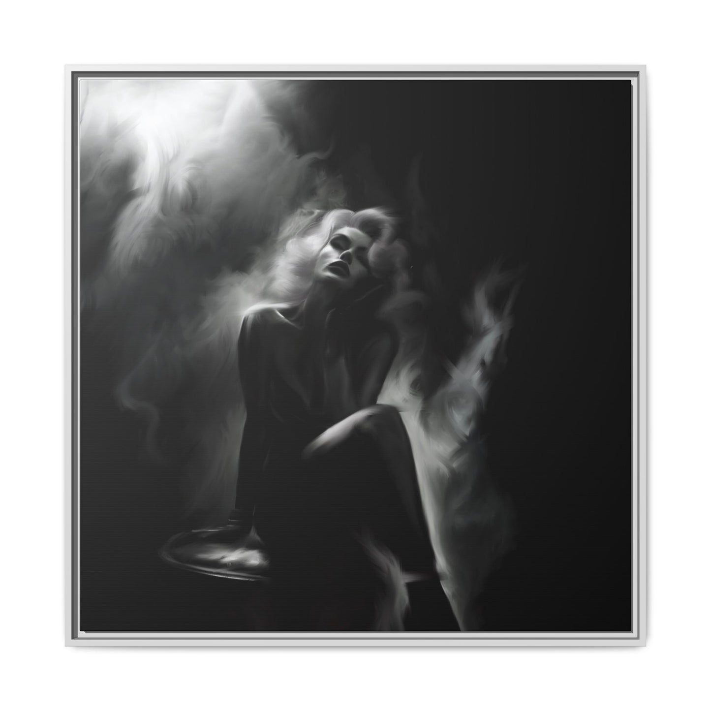 Elegant Woman Canvas Art, Digital Art Print, Abstract Black and White Wall Decor, Modern Home Decoration, Gift for Art Lovers