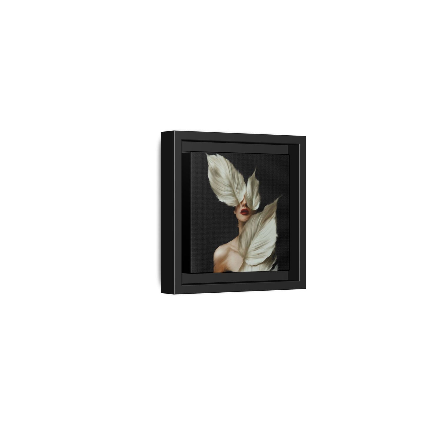 Dessin de femme numérique avec fleurs, art mural botanique bohème, impression sur toile mate encadrée, décoration d'intérieur moderne, esthétique feuillue