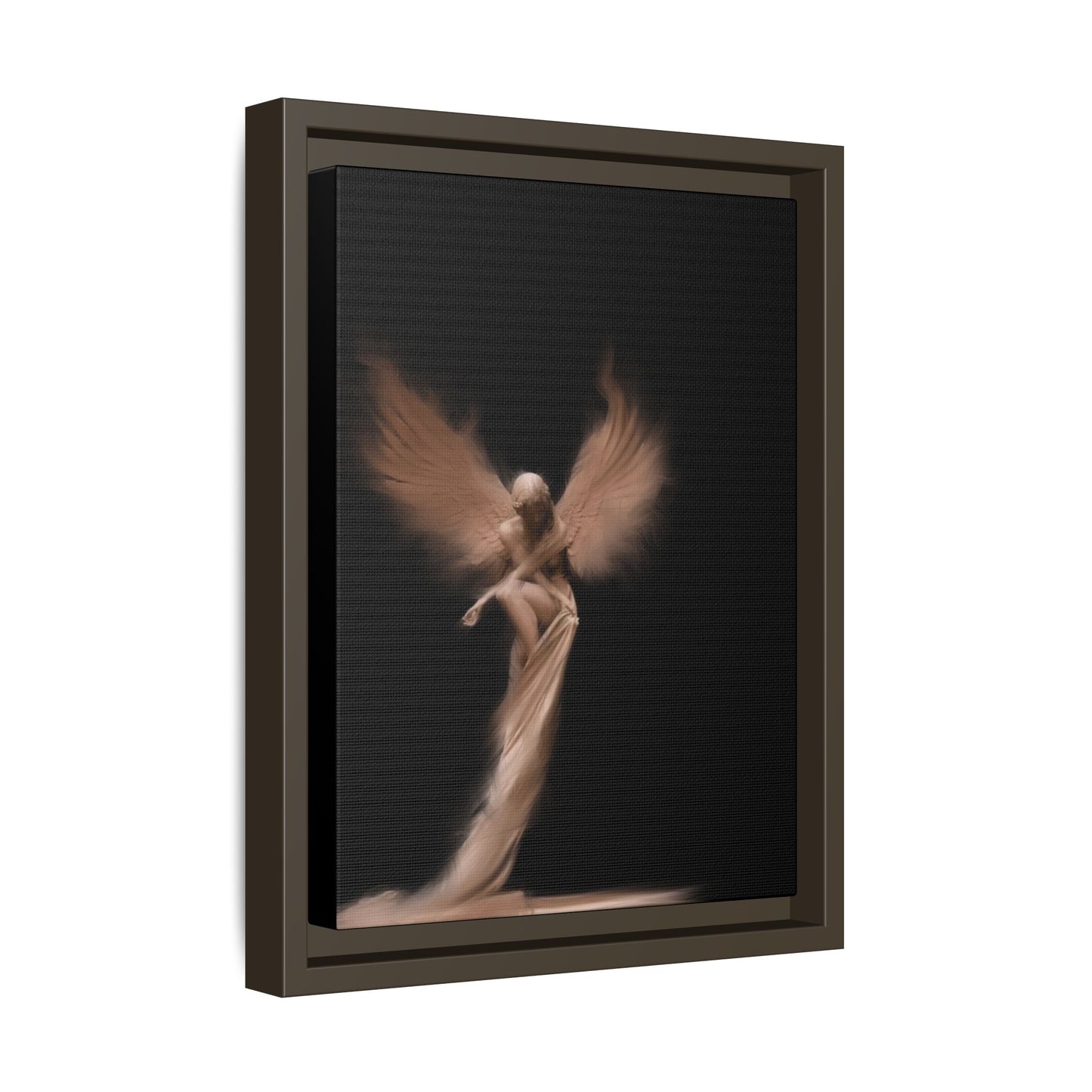 DIGITAL ANGEL DRAWING, Ethereal Angel Framed Canvas Art, Soft Angel Wings Wall Decor, Bohemian Home Decor, Gift for Art Lovers