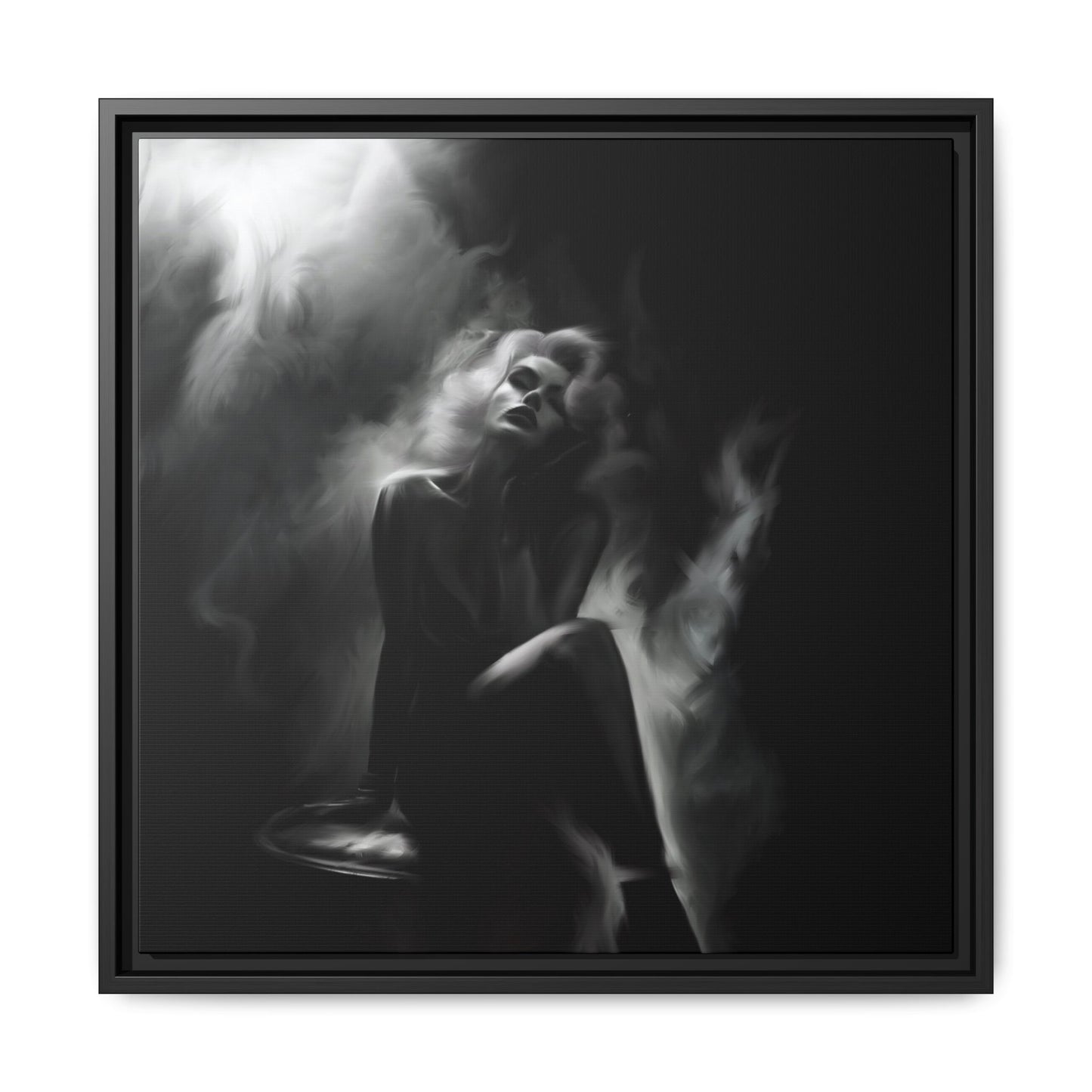 Elegant Woman Canvas Art, Digital Art Print, Abstract Black and White Wall Decor, Modern Home Decoration, Gift for Art Lovers