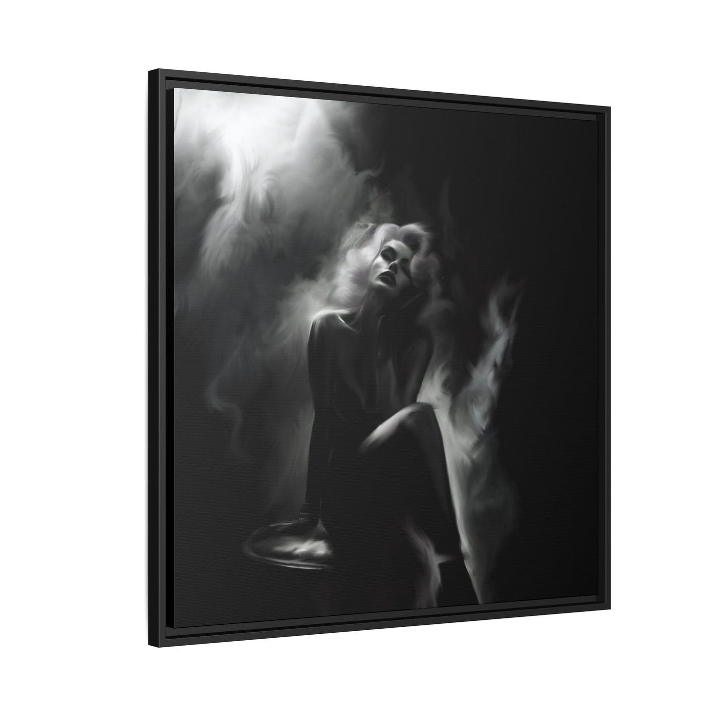 Elegant Woman Canvas Art, Digital Art Print, Abstract Black and White Wall Decor, Modern Home Decoration, Gift for Art Lovers