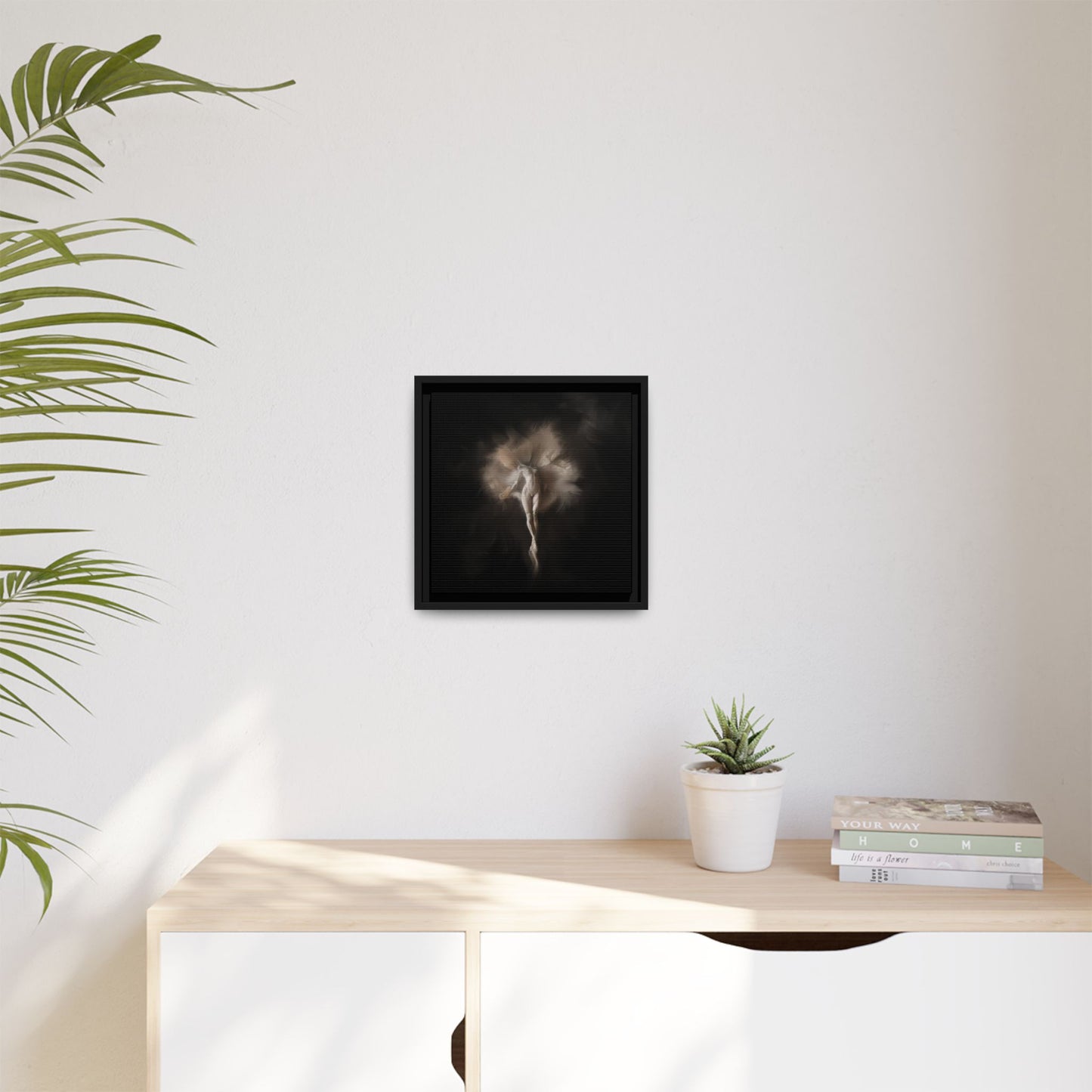 Elegant Framed Canvas Art, Ethereal Dancer Wall Decor, Home Aesthetic, Ballet Art, Gift for Dance Lovers, Living Room Decoration