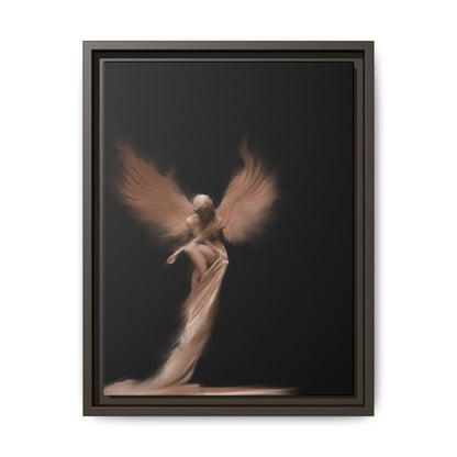 DIGITAL ANGEL DRAWING, Ethereal Angel Framed Canvas Art, Soft Angel Wings Wall Decor, Bohemian Home Decor, Gift for Art Lovers