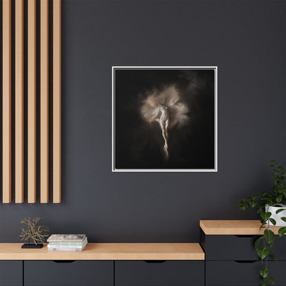 Elegant Framed Canvas Art, Ethereal Dancer Wall Decor, Home Aesthetic, Ballet Art, Gift for Dance Lovers, Living Room Decoration