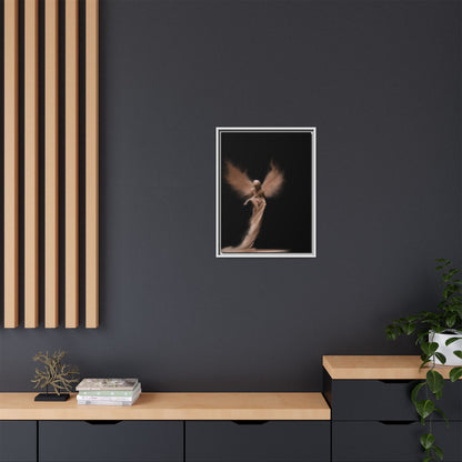 DIGITAL ANGEL DRAWING, Ethereal Angel Framed Canvas Art, Soft Angel Wings Wall Decor, Bohemian Home Decor, Gift for Art Lovers