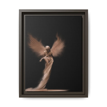 DIGITAL ANGEL DRAWING, Ethereal Angel Framed Canvas Art, Soft Angel Wings Wall Decor, Bohemian Home Decor, Gift for Art Lovers