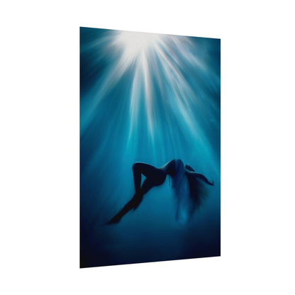 Serene Watercolor Art Poster - Tranquil Ocean Vibes