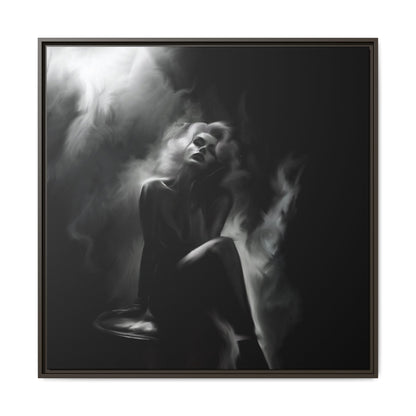 Elegant Woman Canvas Art, Digital Art Print, Abstract Black and White Wall Decor, Modern Home Decoration, Gift for Art Lovers