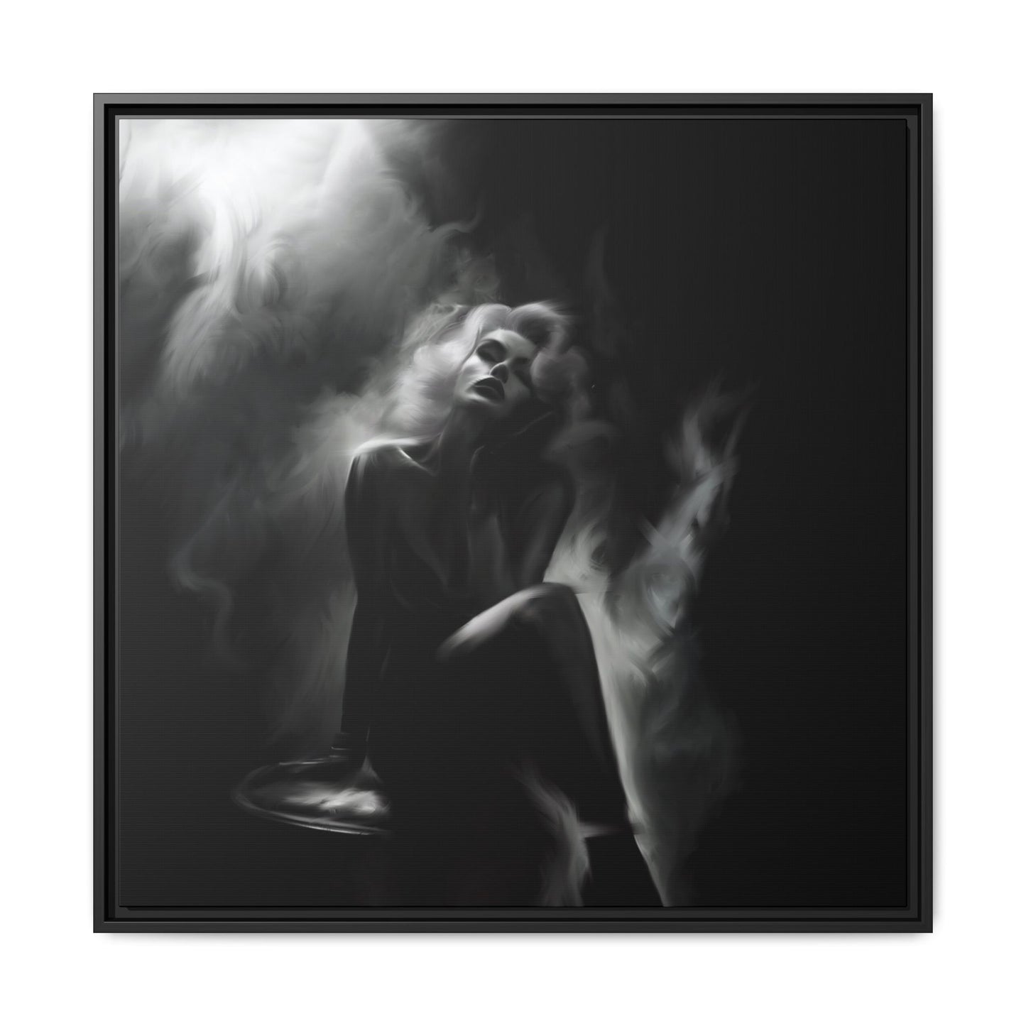 Elegant Woman Canvas Art, Digital Art Print, Abstract Black and White Wall Decor, Modern Home Decoration, Gift for Art Lovers