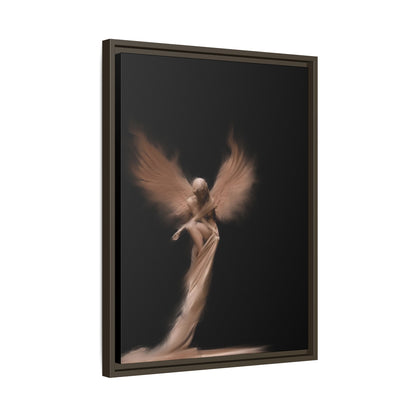 DIGITAL ANGEL DRAWING, Ethereal Angel Framed Canvas Art, Soft Angel Wings Wall Decor, Bohemian Home Decor, Gift for Art Lovers
