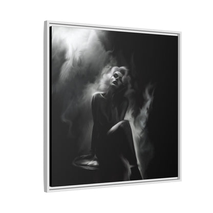 Elegant Woman Canvas Art, Digital Art Print, Abstract Black and White Wall Decor, Modern Home Decoration, Gift for Art Lovers