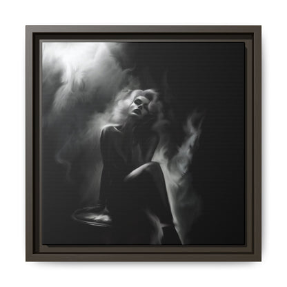 Elegant Woman Canvas Art, Digital Art Print, Abstract Black and White Wall Decor, Modern Home Decoration, Gift for Art Lovers